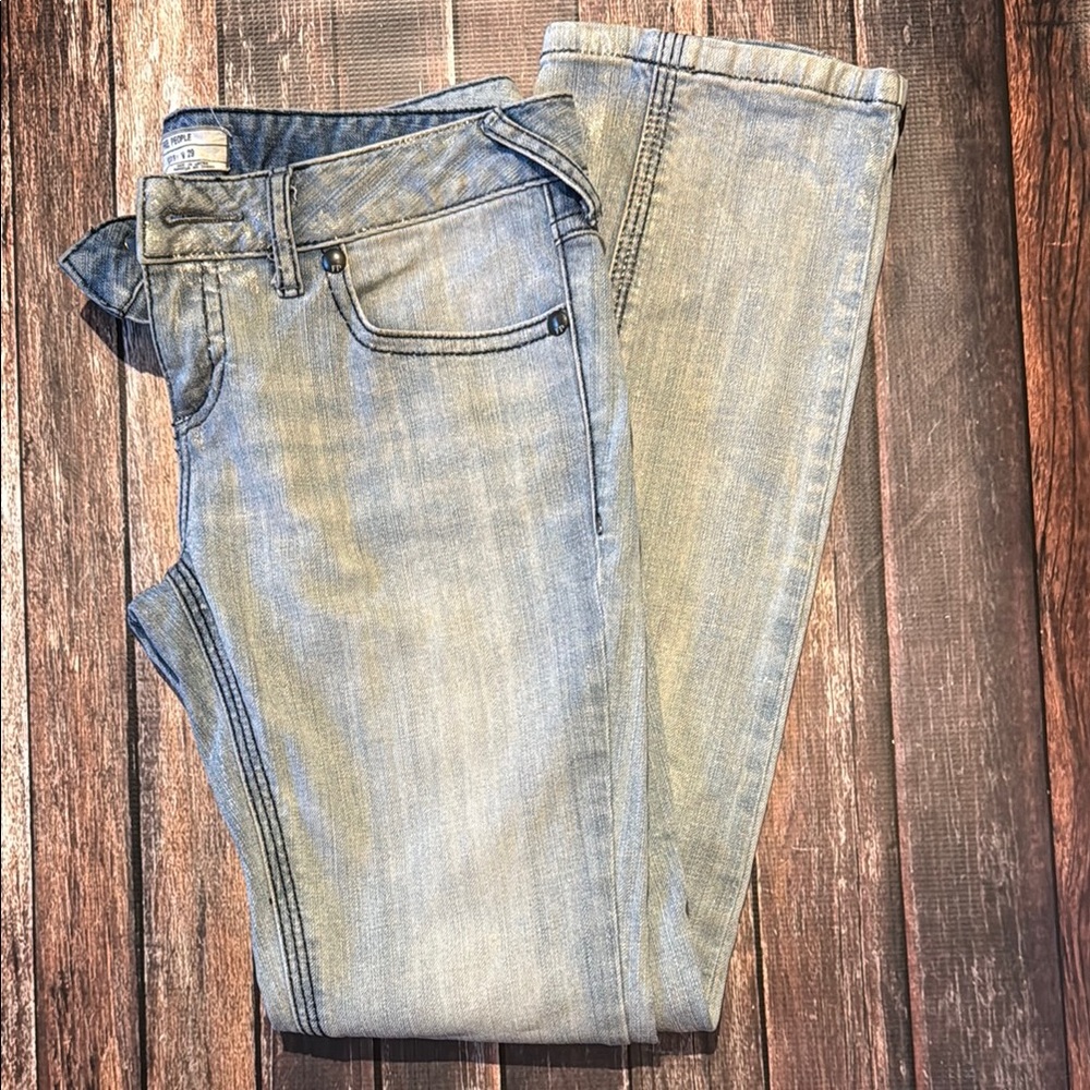 Free People Denim Distressed Blue Jeans